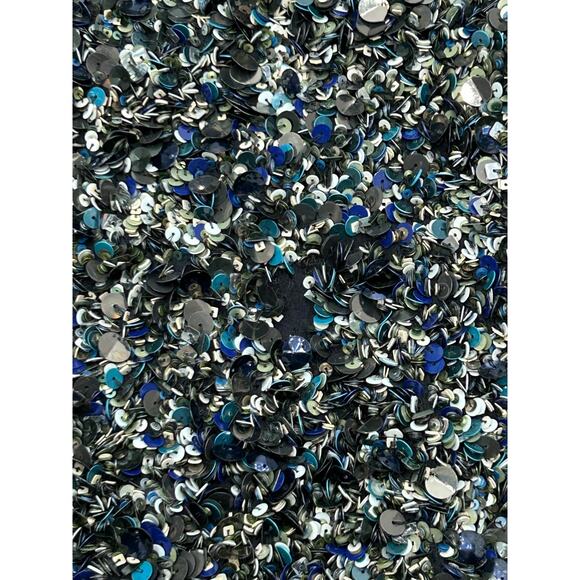 HAUTE HIPPIE Mosaic Sequin Embelished Cropped Top Short Sleeves Black Silk Sz‎ M - Picture 10 of 12